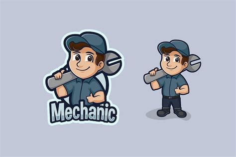 Premium Vector | Mechanic cartoon logo