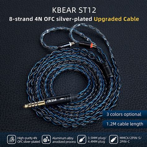 Cable Kbear St Iem Cable Mejorado Chapado En Plata De N Cleos Con