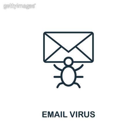 Email Virus Icon Outline Style Thin Line Creative Email Virus Icon For