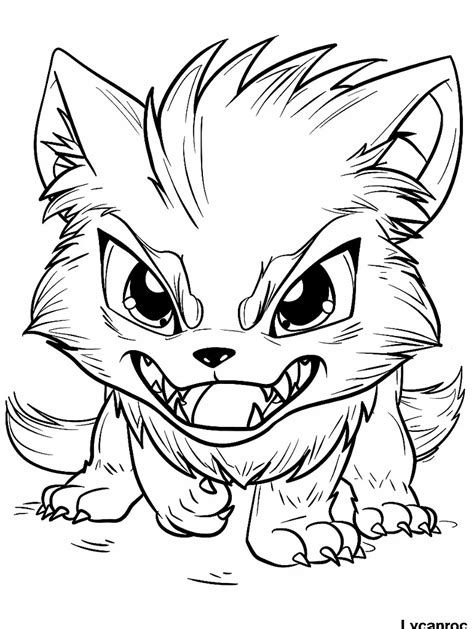 Fierce Lycanroc Coloring Page Pokemon Coloring Pages