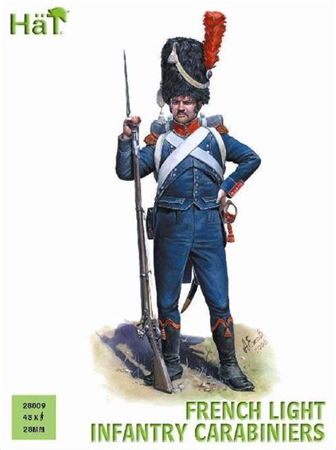 Napoleonic French Light Infantry Carabiniers Forty Eight 28mm Plastic