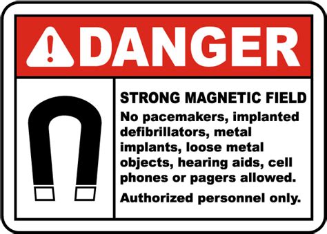 Danger Strong Magnetic Field Label H1530l By