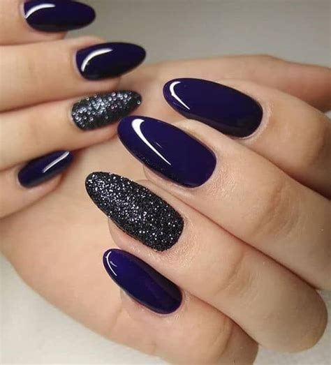 Top 25 Best Navy Blue Nail Design Ideas 2023 Update Winter Nails