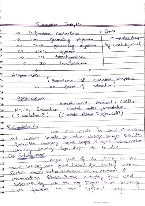 Solution Computer Graphics Handwrite Notes Studypool