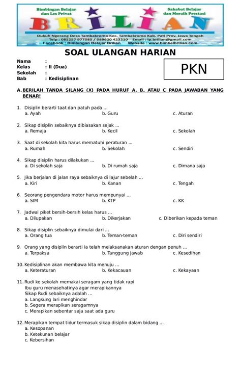 Soal Pkn Kelas 5 Bab Nilai Pancasila Pkn Kelas 6 Semester 1 Riset