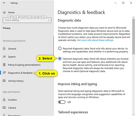 Change Diagnostic Data Settings In Windows 10 Tutorials