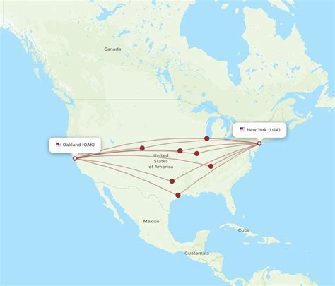 All Flight Routes From Oakland To New York Oak To Lga Flight Routes