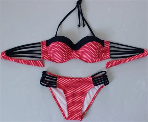 2017 Summer Style Women Push Up Red Brazilian Cut Out Wired Bra Bikini