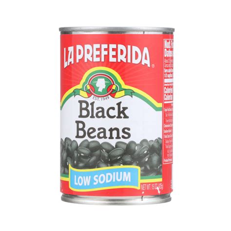 Low Sodium Black Beans, 15 OZ – La Preferida