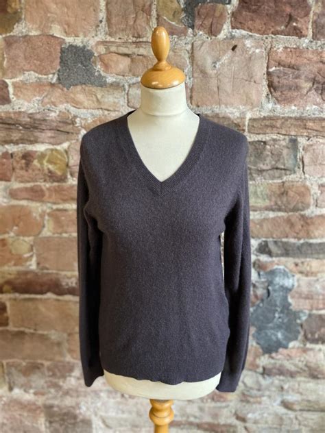 Lochmere Light Brown V Neck Cashmere Jumper Softtouch Cashmere