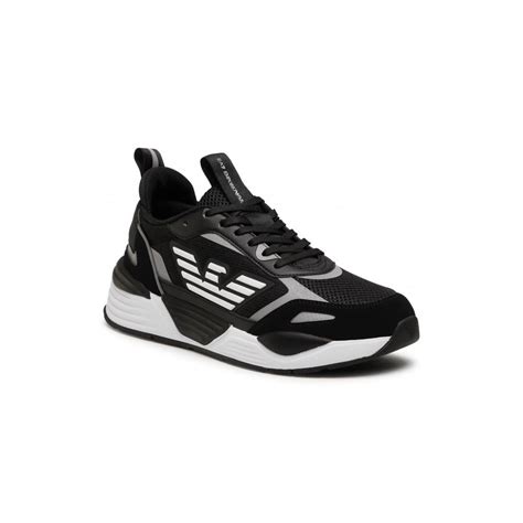 Emporio Armani EA7 Ace Runner Mens Black/Silver Trainers - Footwear ...