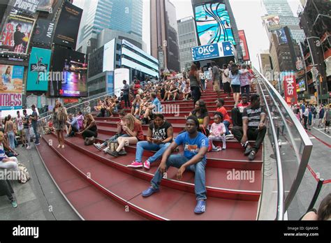 Red steps times square hi-res stock photography and images - Alamy