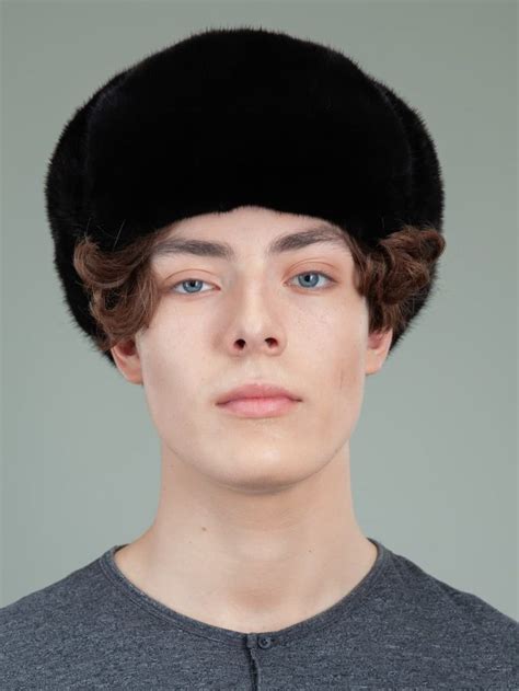 Classic Black Mink Fur Russian Ushanka Hat With Ear Flaps | Handmade by ...