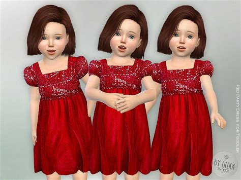 Red Party Dress For Toddler Found In Tsr Category Sims 4 Toddler