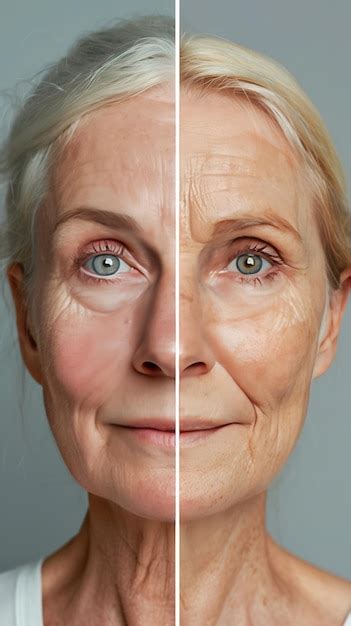 Premium Photo Before And After Photo Showing Aging Skin Versus