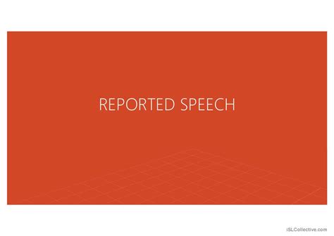 Reported Speech grammar guide: English ESL powerpoints