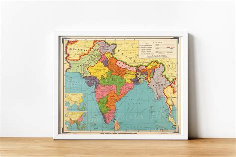 India Map Print Art History India Map Wall Art Framed Off