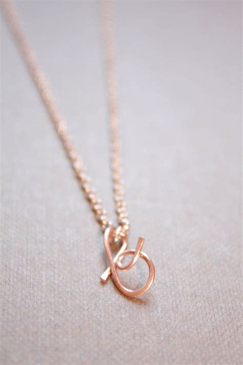 Letter B Necklace Silver Gold Rose Gold Initial Necklace Cursive Letter