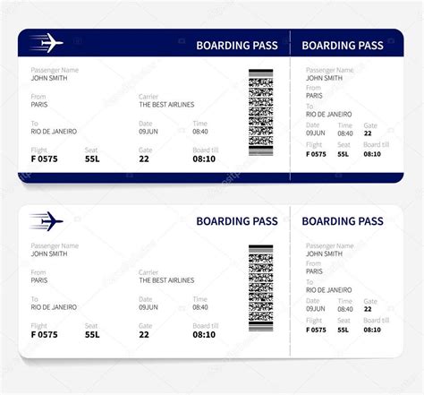 Línea Aérea De Embarque Billete Para Viajar En Avión Ilustración De