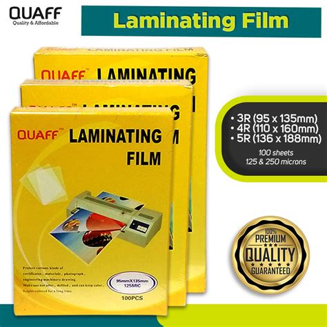 R R R Size Quaff Laminating Film Hot Lamination Process