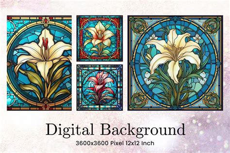 Flower Stained Glass Texture Background Graphic By Sistadesign29