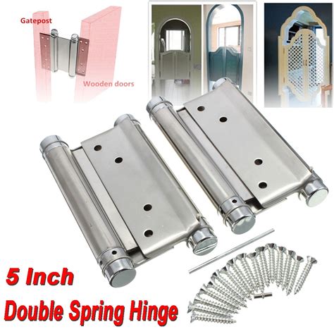 A Pair 3 4 5 Heavy Duty Steel Double Action Spring Hinge Swing