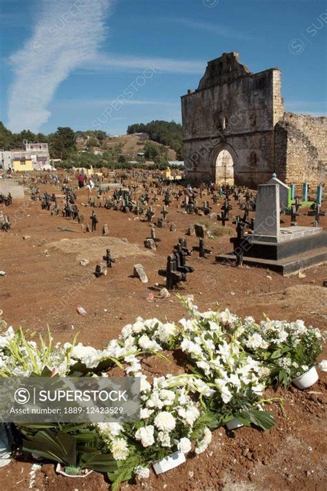 Chapel In The Cemetery Of San Juan Chamula Chiapas Mexico Superstock