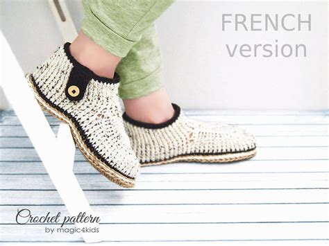 TUTORIEL CROCHETAGE Chaussons Botines Pour Femmes Avec Semelles En