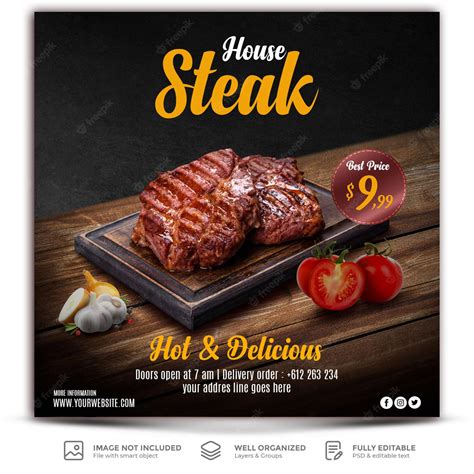 Premium Psd Steak House Flyer Template