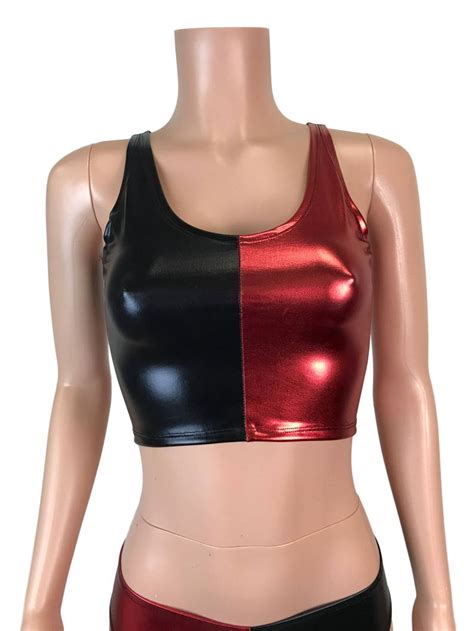 Harley Quinn Crop Top Tank Rave Outfit Harley Quinn Costume Etsy