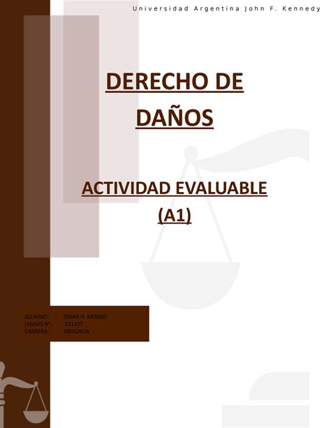 Actividad Evaluable A1 DERECHO DE DAÑOS ACTIVIDAD EVALUABLE A1