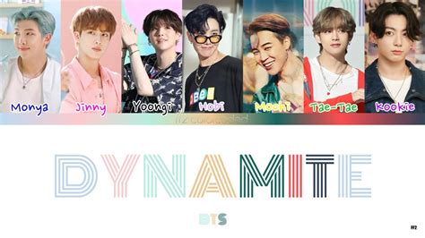 Bts Dynamite Color Coded Lyrics