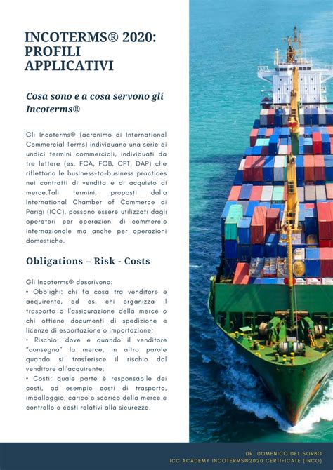 Solution Articolo Incoterms Profili Applicativi Studypool