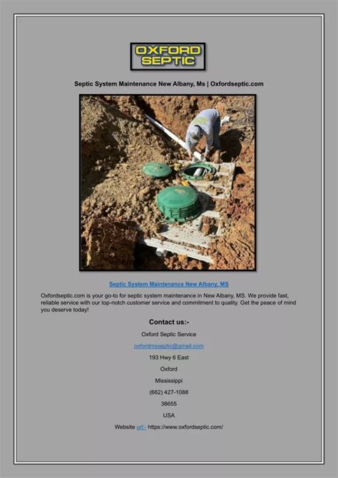 Ppt Septic System Maintenance New Albany Ms Powerpoint Presentation Id