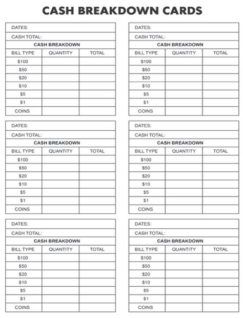 printable cash drawer count sheet