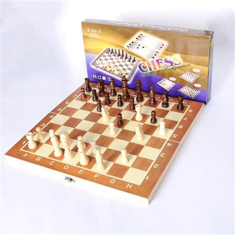 Jeu D échecs 3 en 1 Echecs en Bois Échecs Dames Jacquet Pliable