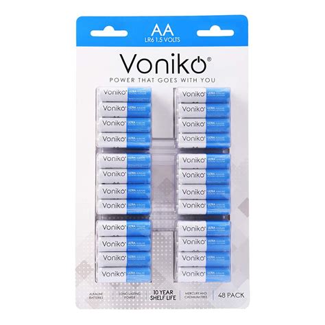 Voniko Premium Grade Aa Batteries Pack Alkaline Double A