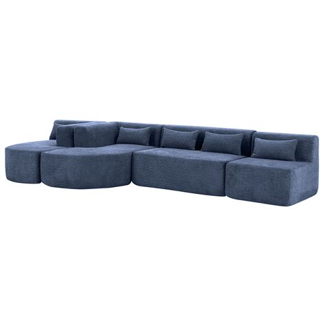 Ebern Designs Heafey 144" Upholstered Sectional Sofa with Chaise Lounge