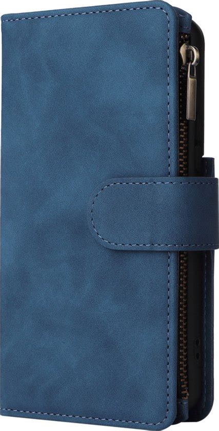 Bookcover Wallet Etui Geschikt Voor Samsung Galaxy S Plus G Blauw