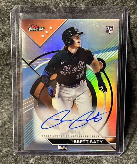 Brett Baty Topps Finest Refractor Rookie Rc Autograph Auto Fa Bba