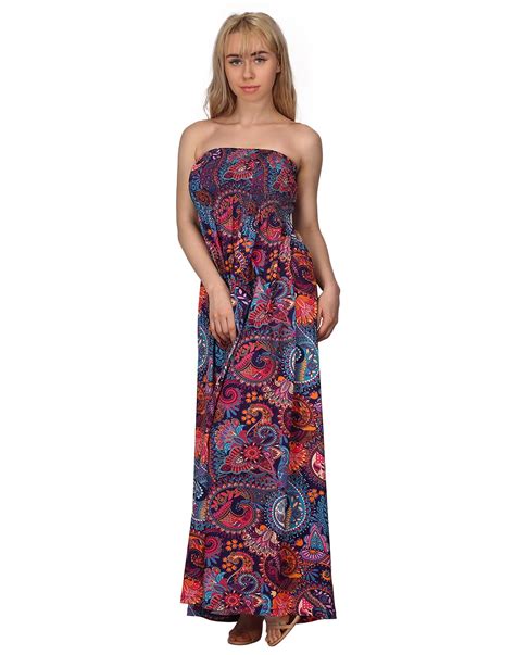 HDE Women S Strapless Maxi Dress Plus Size Tube Top Long Skirt Sundress