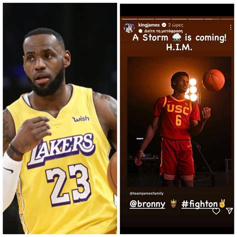 A Storm Is Coming LeBron James Hints At Bronny James Return As