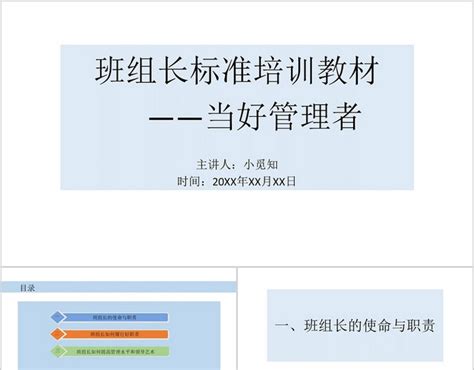 淡蓝色简洁风如何做好班组长培训课件ppt模板 包站长
