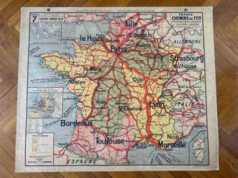 CARTE AFFICHE SCOLAIRE Vidal Lablache N7 France Chemins De Fer EUR 150