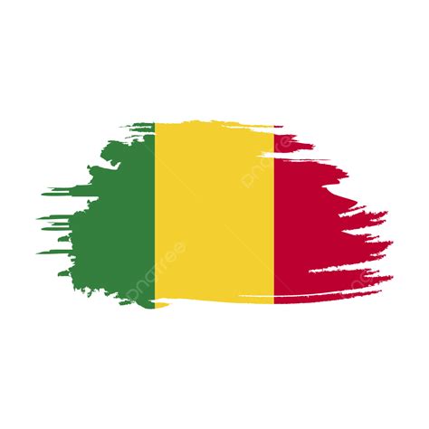 Mali Flag Stylized On White Transparent Background Mali Flag Brush