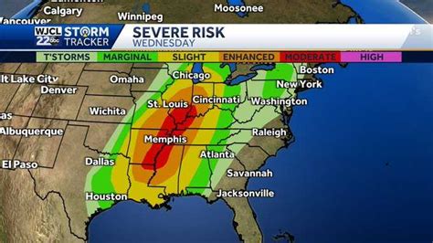 Savannah Severe Weather Risk Increases On Wednesday Tracks East