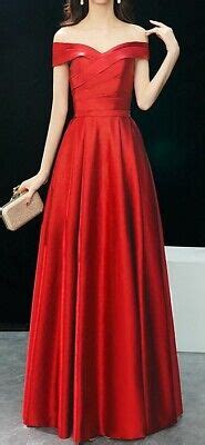 UK 14 Red Prom Gown Wedding Formal Party Dress Occasion Evening