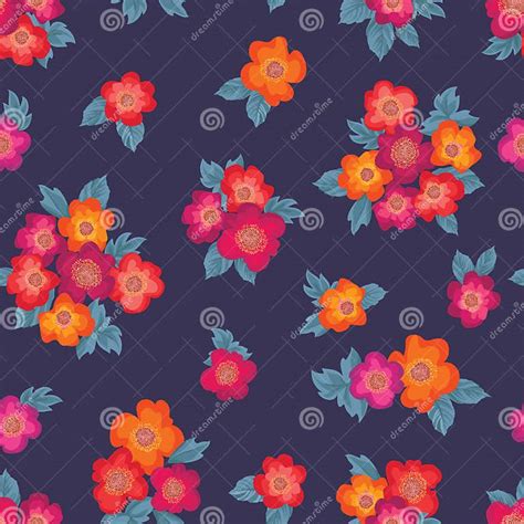 Floral Bouquet Seamless Pattern Flower Rose Background Stock