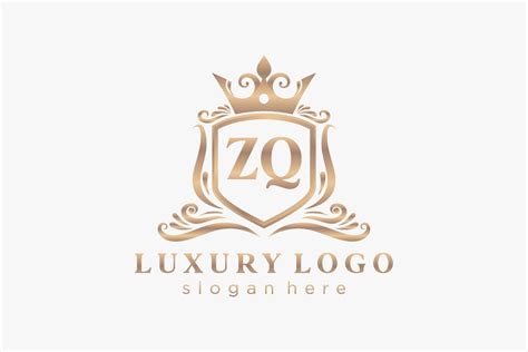 Initial Zq Letter Royal Luxury Logo Template In Vector Art For