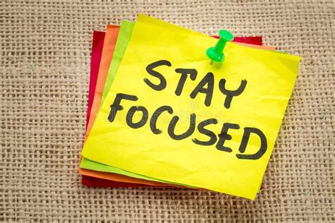 Stay Focused Reminder On A Sticky Note Stock Photo Image Of Focus